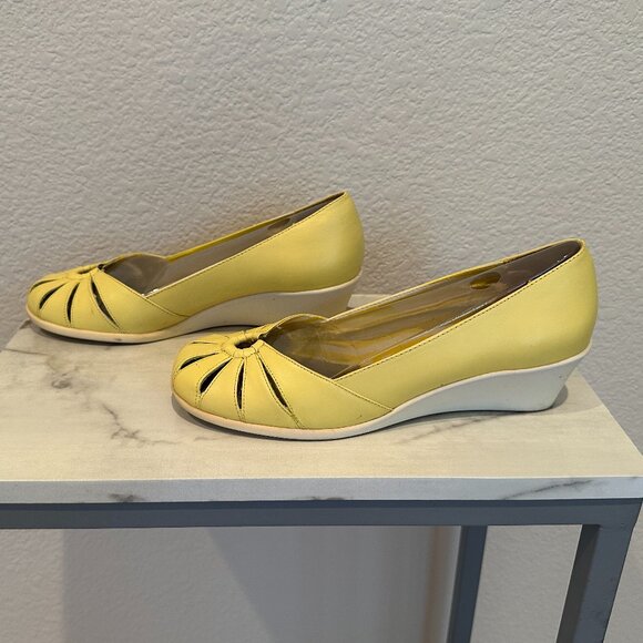 BC Footwear Yellow Leather Forever Young Wedges - Picture 5 of 5